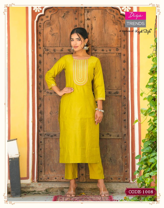 Satrangi Vol 1 By Diya Trends Weaving Masleen Embroidery Kurti With Bottom Wholesale Market In Surat
